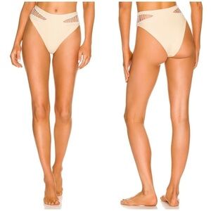 Camila Coelho Caprice High Waist Bottom in Light Beige